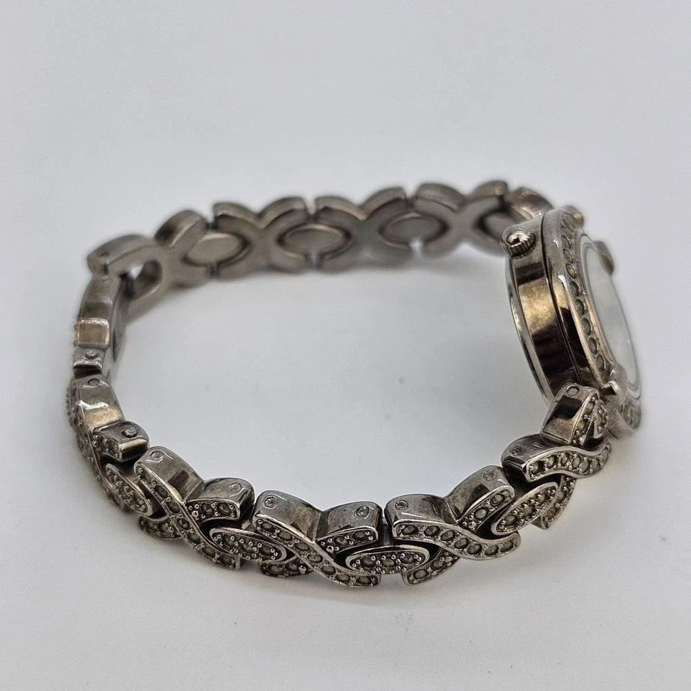 Anne Klein Women's‎ Watch 22MM Gray Dial Marcasite Band 5.5